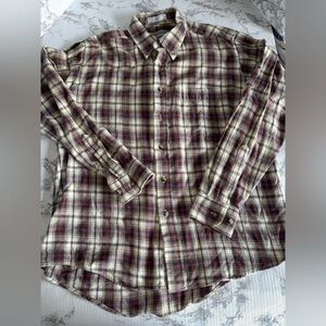 Vintage Members Only Long Sleeve Plaid Flannel Shirt Size medium  Mens